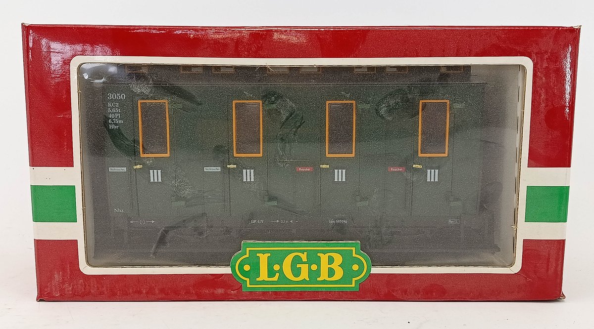 LGB G GAUGE 3050 KC2 3RD CLASS PASSENGER COACH, OB  INV 263410204