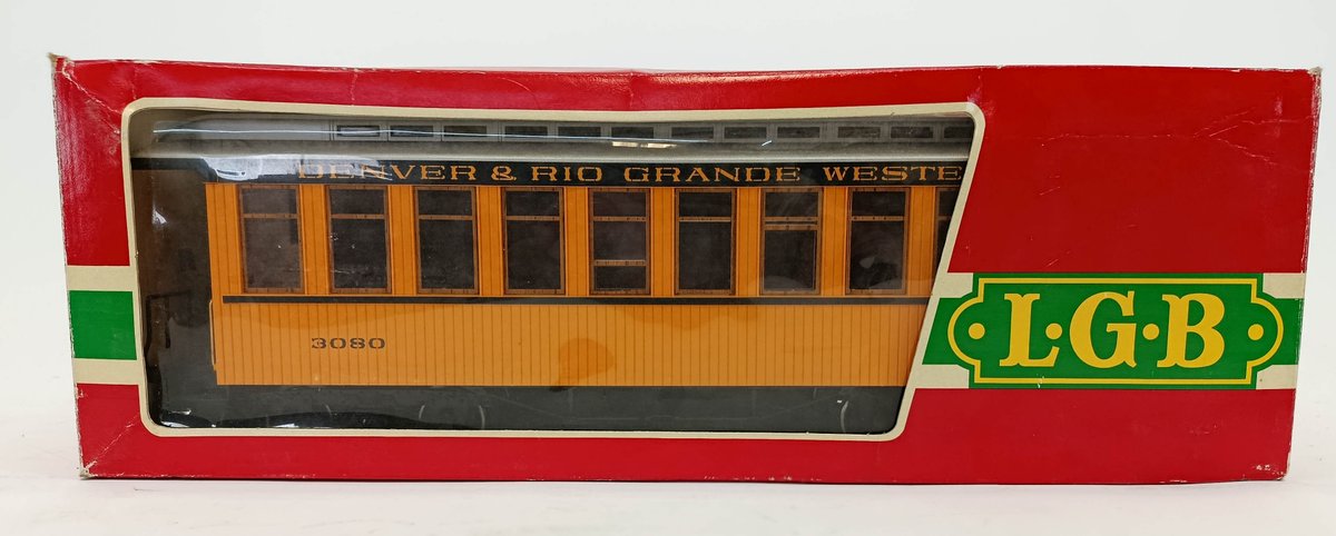 LGB G GAUGE 3080 DENVER & RIO GRANDE WESTERN PASSENGER COACH, OB  INV 263410207