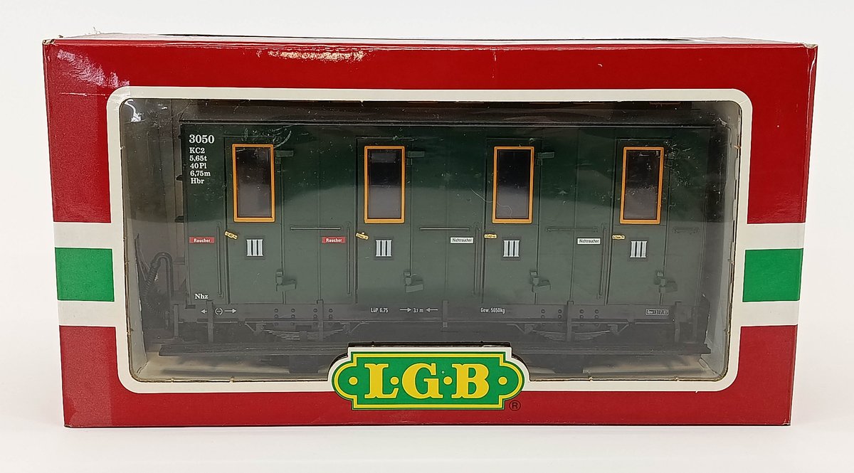 LGB G GAUGE 3050 GREEN 3RD CLASS PASSENGER COACH, OB  INV 263410213