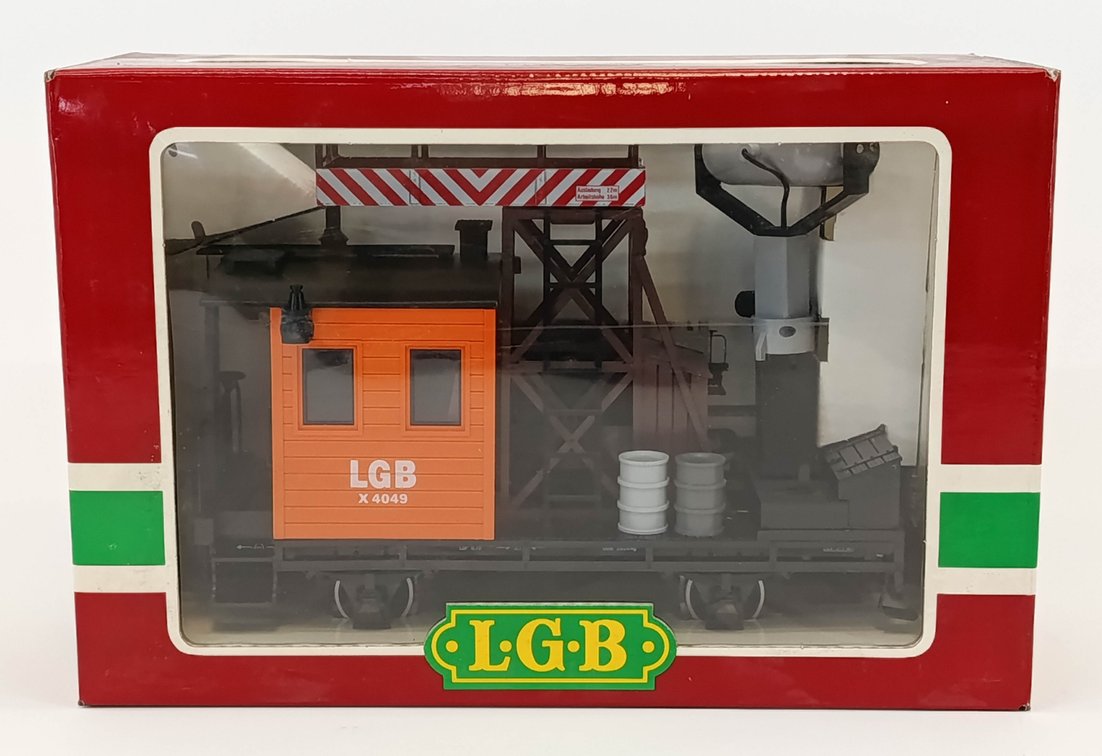 LGB G GAUGE 4049 LGB WORK CAR W/ CRANE & SEARCHLIGHT, OB  INV 263410217