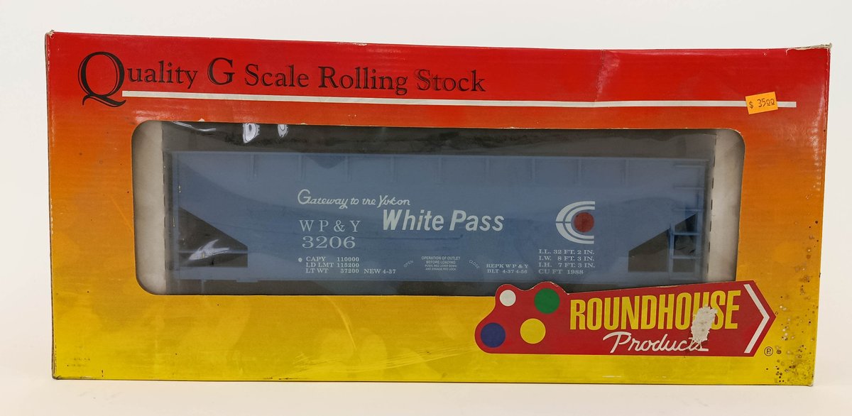 ROUNDHOUSE G GAUGE G4235 WP&Y WHITE PASS 3206 HOPPER, OB  INV 263410221