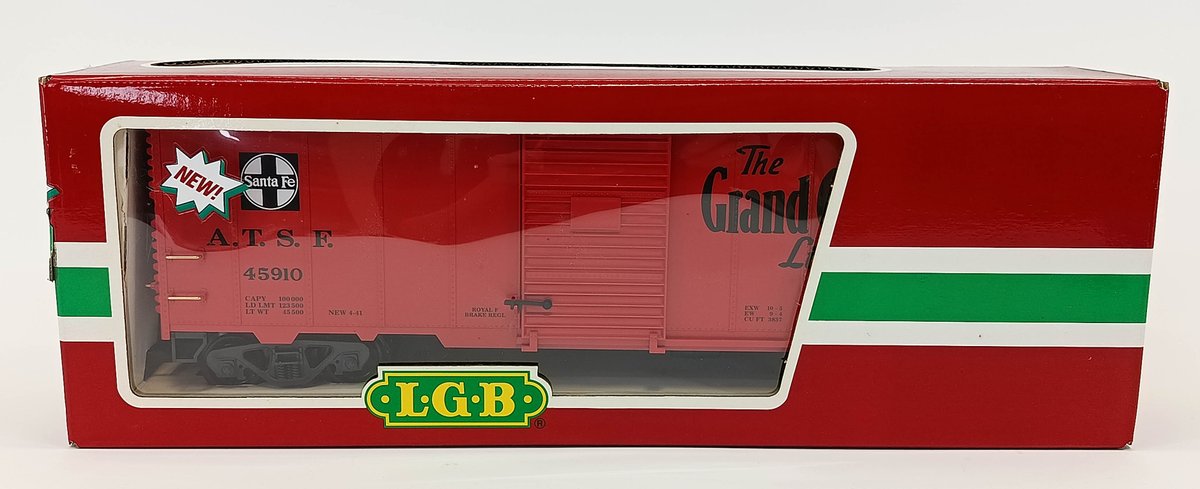 LGB G GAUGE 45910 SANTA FE GRAND CANYON LINE BOXCAR, OB  INV 263410219