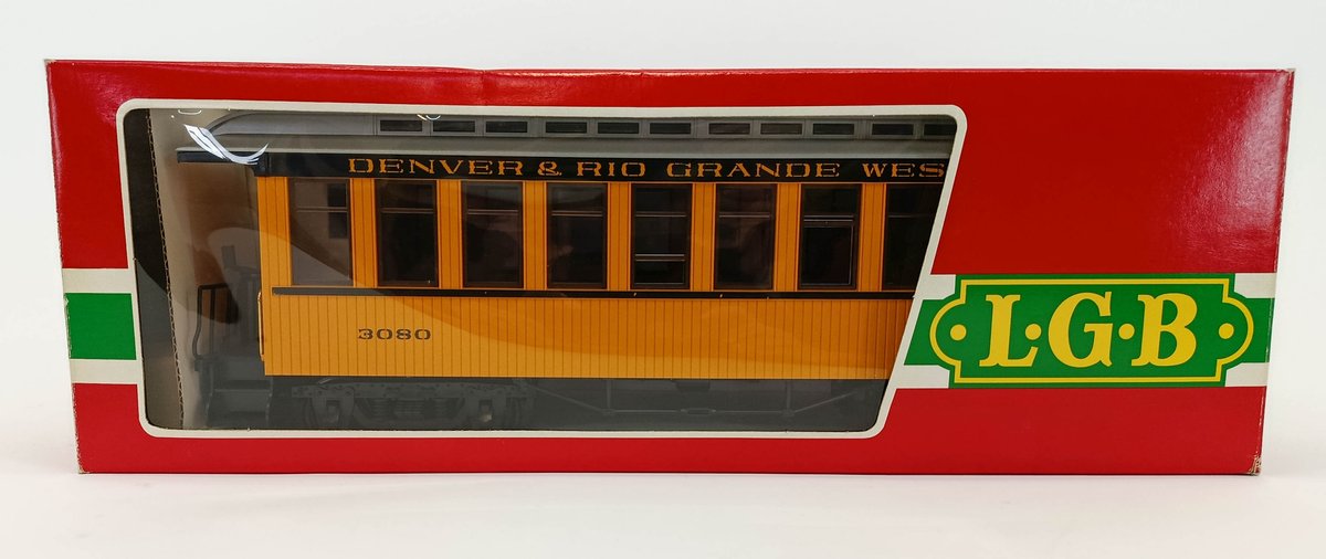 LGB G GAUGE 3080 DENVER & RIO GRANDE WESTERN PASSENGER COACH, OB  INV 263410227