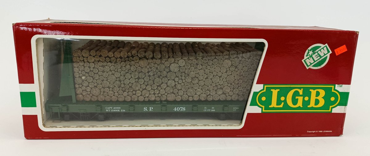 LGB G GAUGE 4078 SP FLATCAR W/ LOG LOAD, OB  INV 263410226
