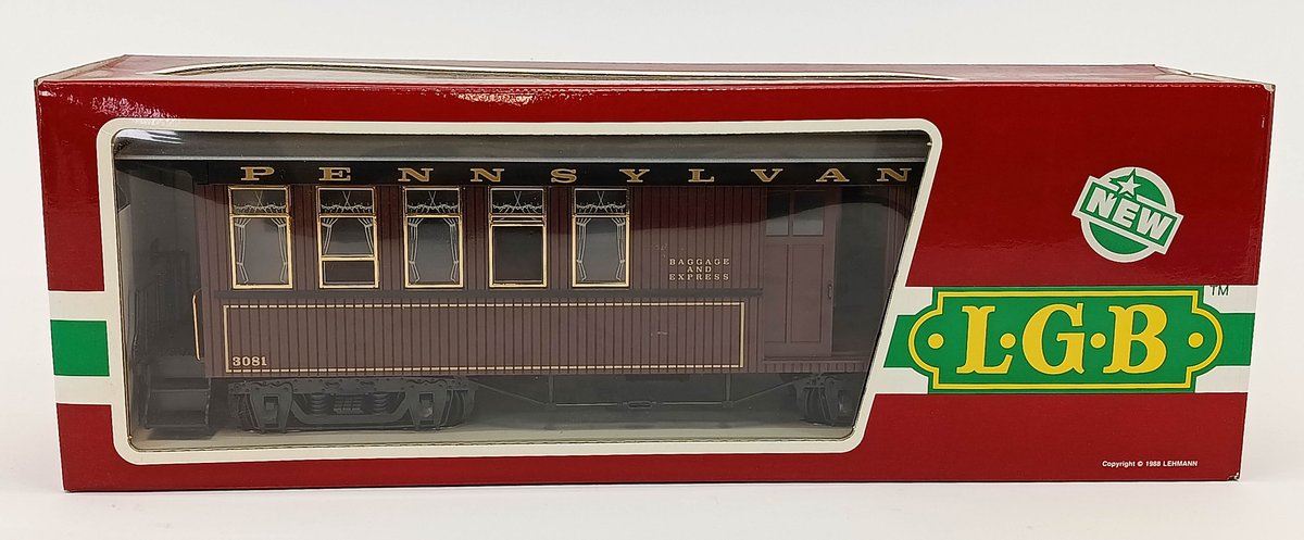 LGB G GAUGE 3281 PENNSYLVANIA BAGGAGE & EXPRESS COACH #3081, OB  INV 263410228