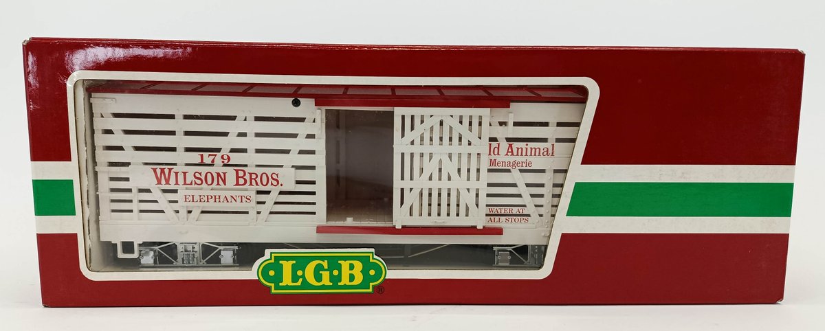 LGB G GAUGE 4068-DG WILSON BROS CIRCUS 179 ELEPHANTS STOCK CAR, LIMITED EDITION, OB  INV 263410231
