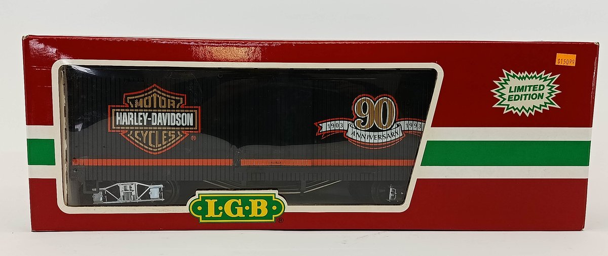 LGB 4067 HD HARLEY-DAVIDSON 90TH ANNIVERSARY G GAUGE BOXCAR, OB  INV 263410234