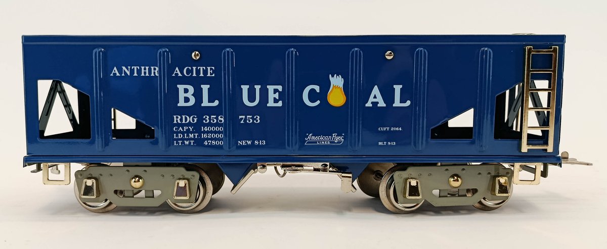 AMERICAN FLYER STD GAUGE 11-30229 4006 BLUE COAL RDG 358753 HOPPER CAR, OB  INV 263410240