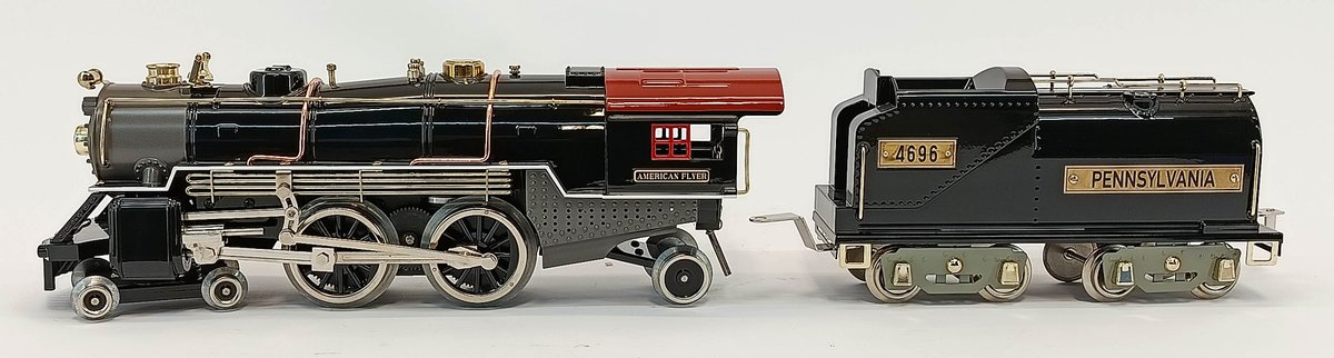 AMERICAN FLYER PENNSYLVANIA 4696 STANDARD GAUGE 4-4-2 STEAM LOCOMOTIVE & TENDER, OB  INV 263410241
