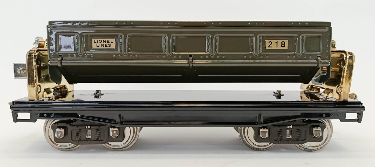 LIONEL 11-30067 218 STD GAUGE GRAY DUMP CAR W/ BRASS TRIM, OB  INV 263410276
