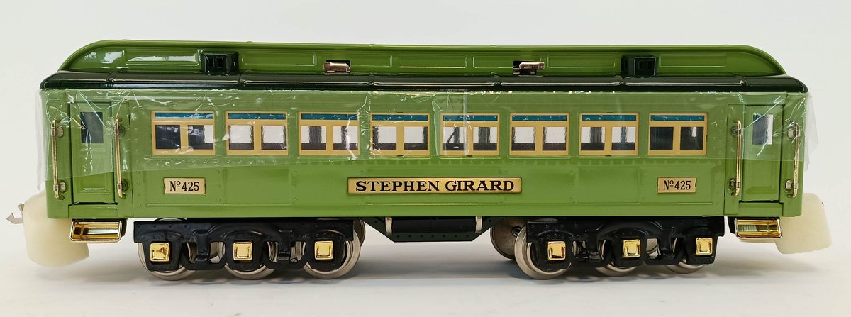 MTH STD GAUGE 10-1068-2 STEPHEN GIRARD NO. 425 COACH, TWO-TONE GREEN, OB  INV 263410293