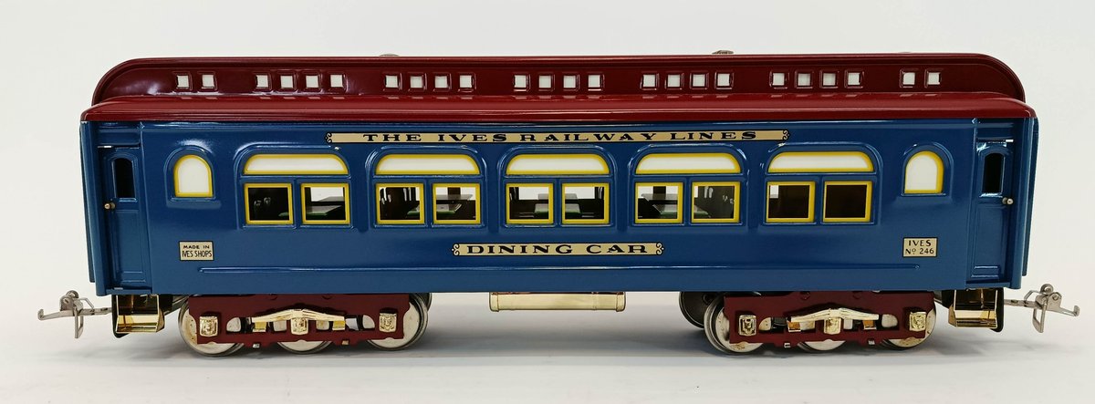 MTH STD GAUGE 10-1144B IVES RAILWAY LINES #246 DINING CAR BLUE & RED, OB  INV 263410296