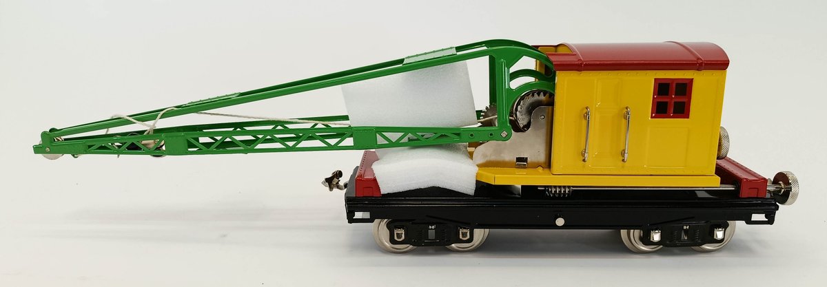 MTH TINPLATE TRADITIONS O GAUGE 219 LINES CRANE CAR, OB  INV 263410299