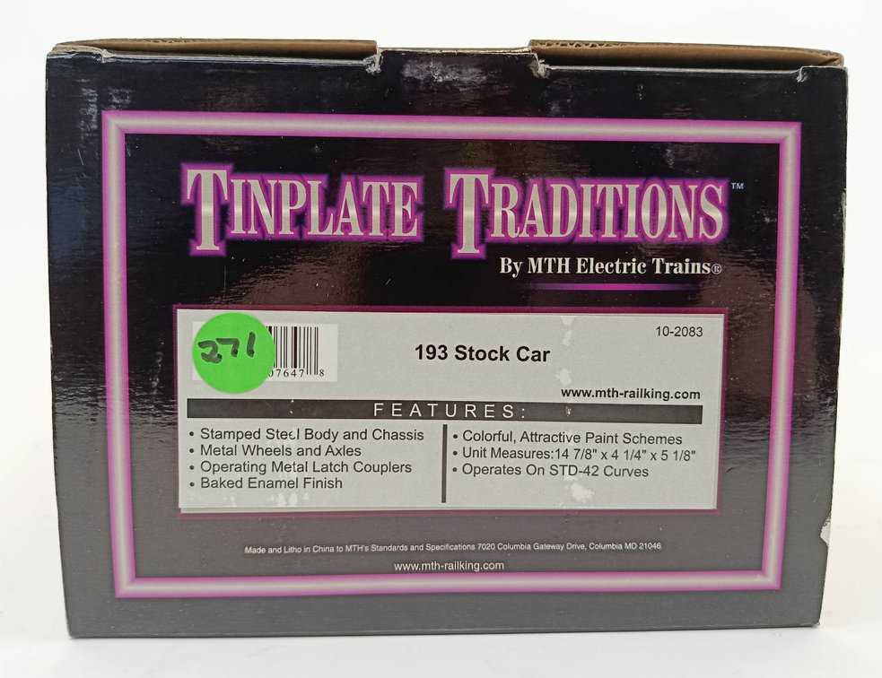 MTH TINPLATE TRADITIONS 10-2083 193 STOCK CAR, STANDARD GAUGE, OB  INV 263410313