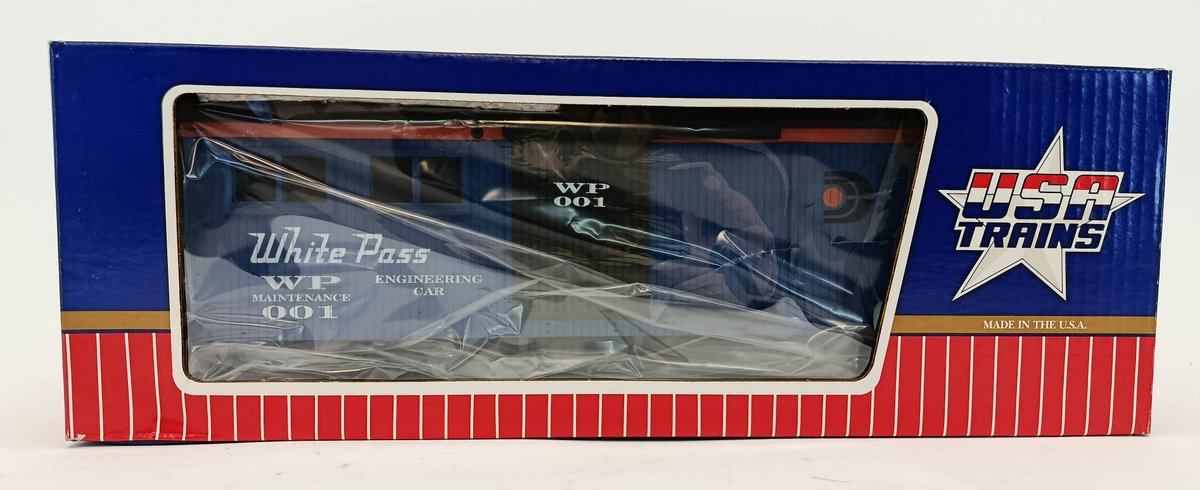 USA TRAINS G GAUGE R-1858 WHITE PASS WP 001 ENGINEERING CAR, OB  INV 263410322