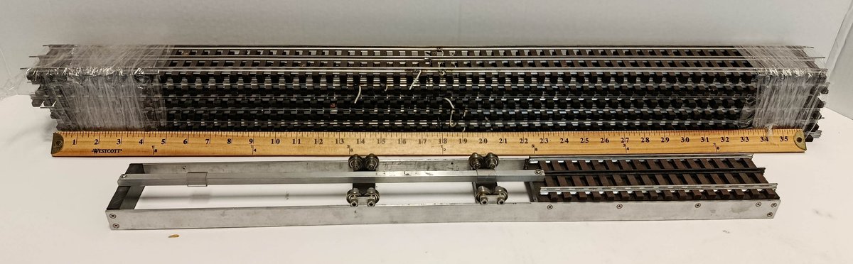ASSORTED STANDARD GAUGE STRAIGHT TRACK SECTIONS W/ METAL TRACK GAUGE FIXTURE  INV 263410323