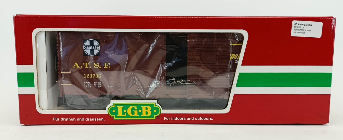 LGB 45913 SANTA FE A.T.S.F. SUPER CHIEF BOXCAR G GAUGE, OB  INV 263410330