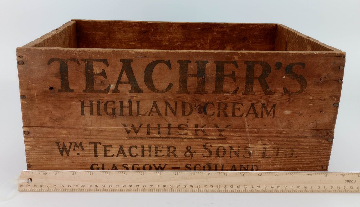 WOOD CRATE TEACHERS HIGHLAND CREAM WHISKY, GLASGOW-SCOTLAND 18X14.5X8.5"11.5"  INV 261480004