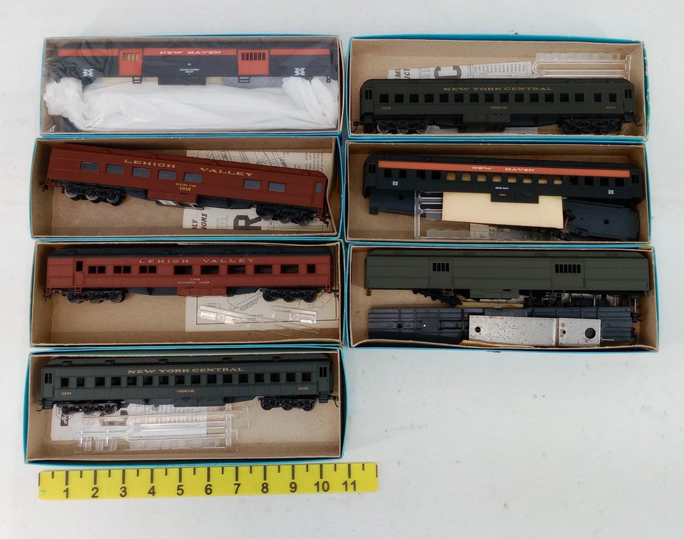 7 ATHEARN HO NYC, NEW HAVEN & LEHIGH VALLEY PASSENGER CARS, 7 OBS NNC  INV 262330074