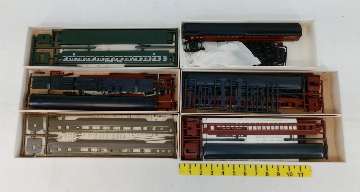 6 ALCO & E&B VALLEY HO PASSENGER CAR KITS PENNSYLVANIA NYC NEW HAVEN, 6 OBS NNC  INV 262330090