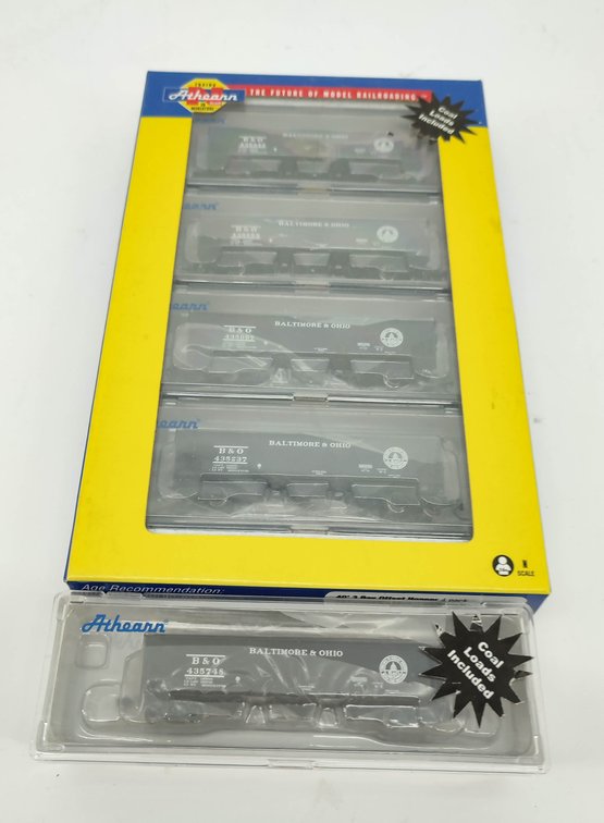 N GAUGE ATHEARN N SCALE B&O 4PACK HOPPER ATH6562 OB, ATH6561 3-BAY OFFSET HOPPER B&O 435748 OB  INV 262380546