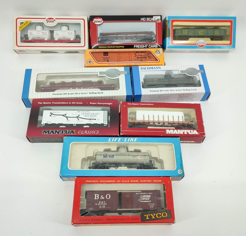 HO GAUGE 10 ROLLING STOCK TRAIN CARS BACHMANN, TYCO, MANTUE, MODEL POWER, LIFE LIKE, MEHANO MIXED LOT OBS  INV 262380553