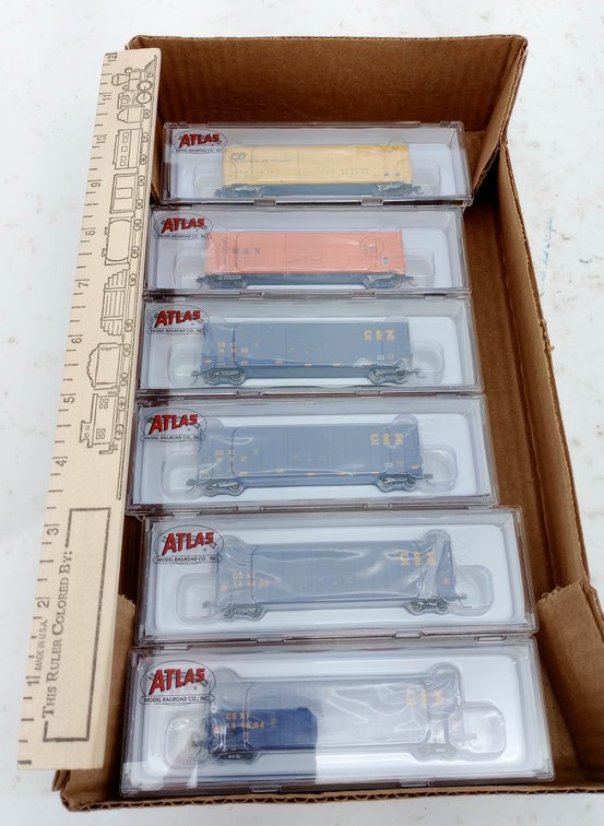 6 ATLAS N FMC 5077 SD BOX CARS CSX, H&S, C&P, 6 OBS  INV 263331173