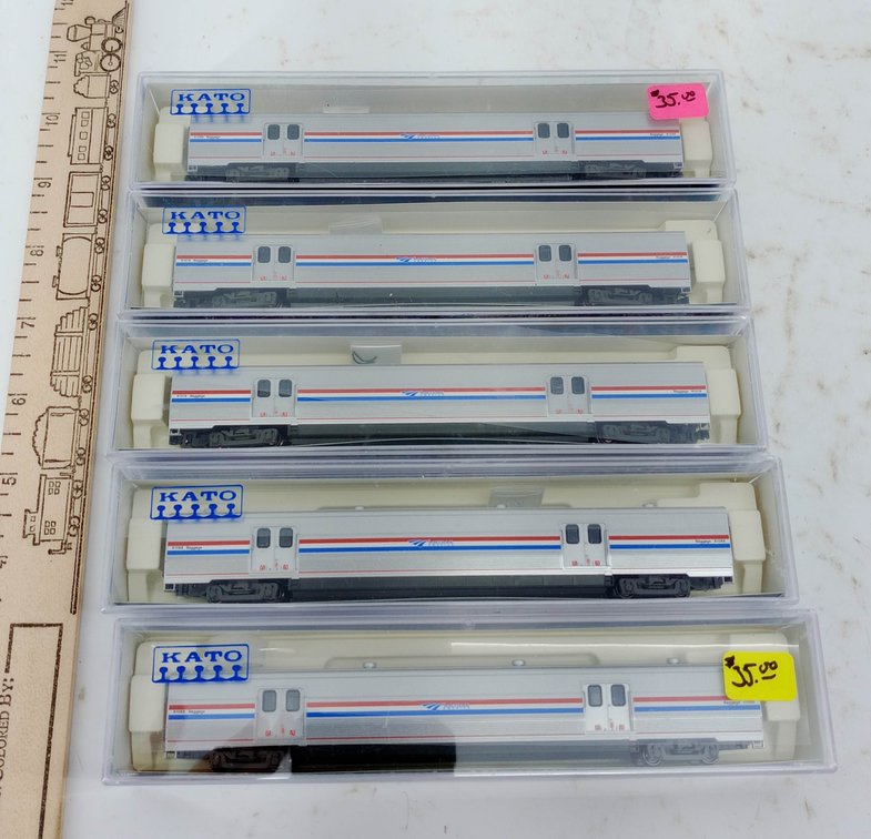 5 KATO N SCALE AMTRAK VIEWLINER II BAGGAGE CARS 156-0956 & 156-0958, OBS  INV 263331187