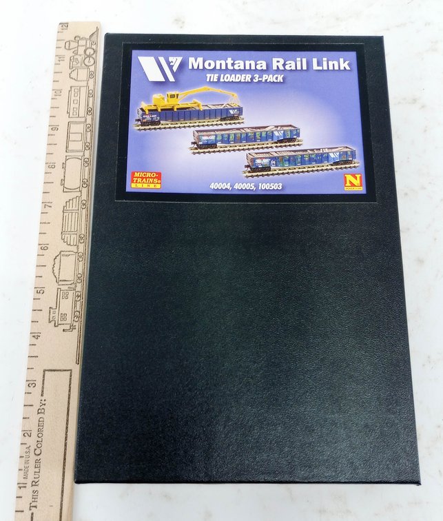 MICRO-TRAINS 993 02 030 MONTANA RAIL LINK N SCALE TIE LOADER 3-PACK, OB  INV 263331210