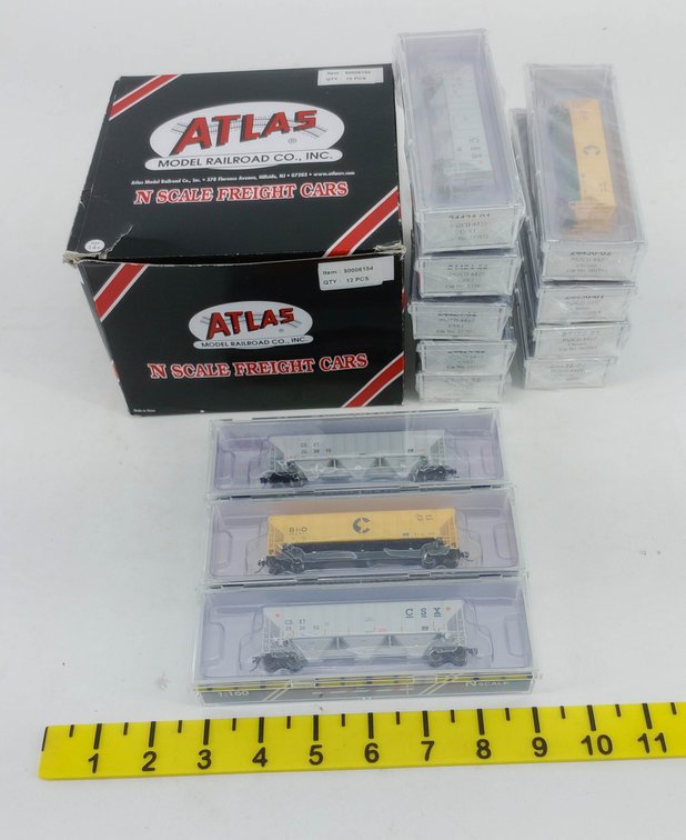12 ATLAS N SCALE PS2CD 4427 CSXT & CHESSIE HOPPERS, 12 OBS  INV 263331234