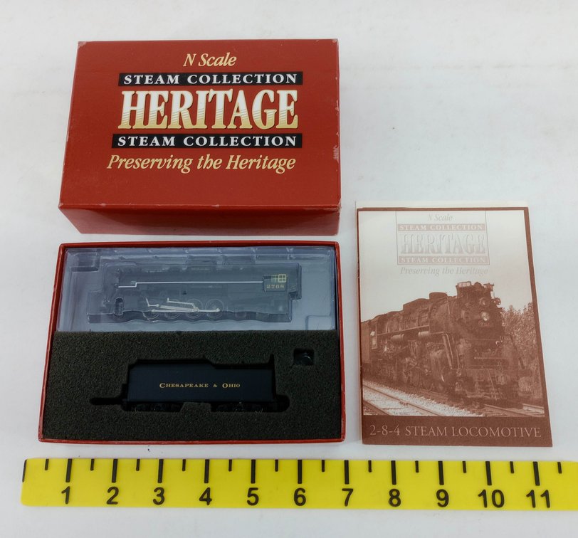 HERITAGE STEAM COLLECTION 7875 C&O #2768 2-8-4 BERKSHIRE STEAM LOCOMOTIVE N SCALE, OB  INV 263331235