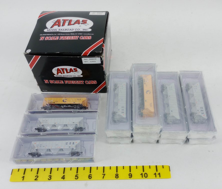 ATLAS N SCALE 12 CSXT PS2CD 4427 COVERED HOPPERS, 12 OBS  INV 263331233