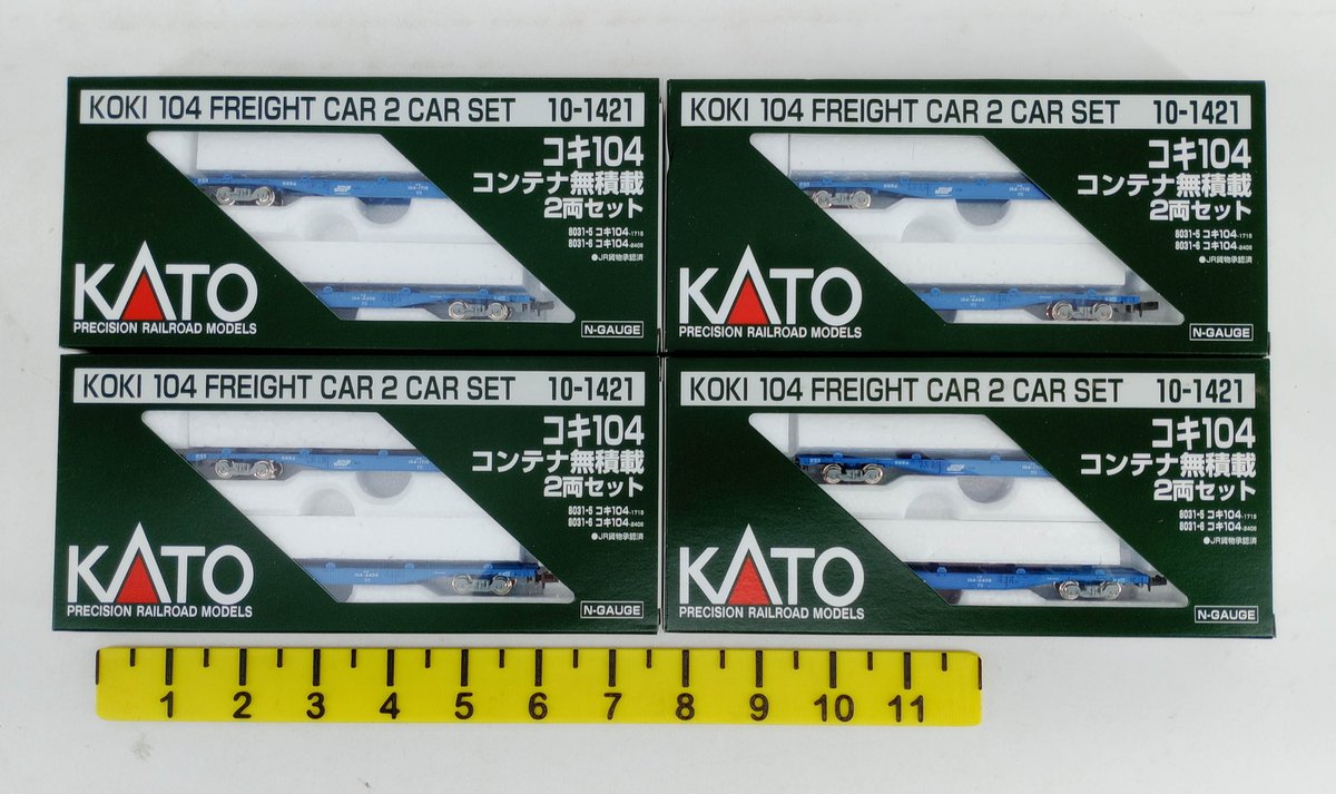4 KATO N GAUGE 10-1421 JR KOKI 104 FREIGHT CAR 2 CAR SETS, 4 OBS  INV 263331257