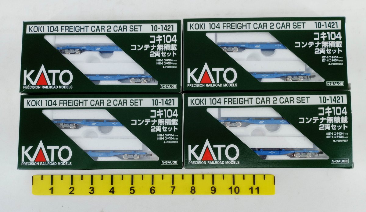 4 KATO 10-1421 JR KOKI 104 N GAUGE FREIGHT CAR 2 CAR SETS, 4 OBS  INV 263331258