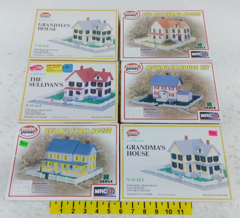 6 MODEL POWER N SCALE HOUSE BUILDING KITS, 6 OBS NNC  INV 263331271