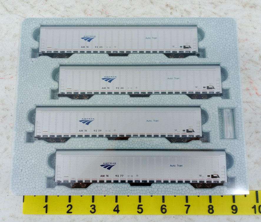 KATO 106-5506 AMTRAK PHASE V AUTORACK 4 CAR SET N SCALE, OB  INV 263331274