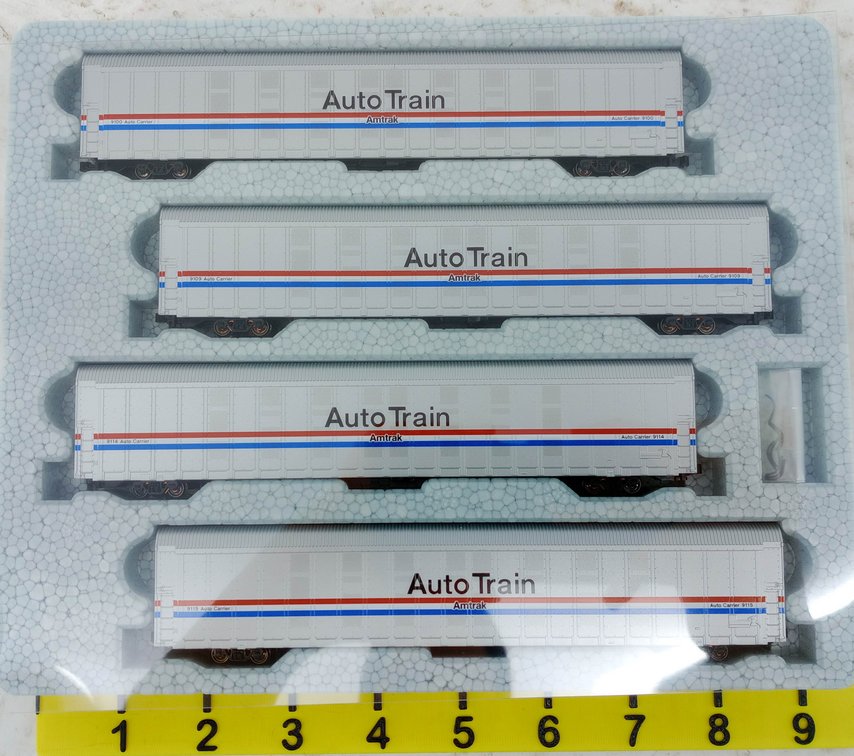 KATO 106-5507 AMTRAK AUTO TRAIN PHASE III N SCALE 4 AUTORACKS, OB  INV 263331277