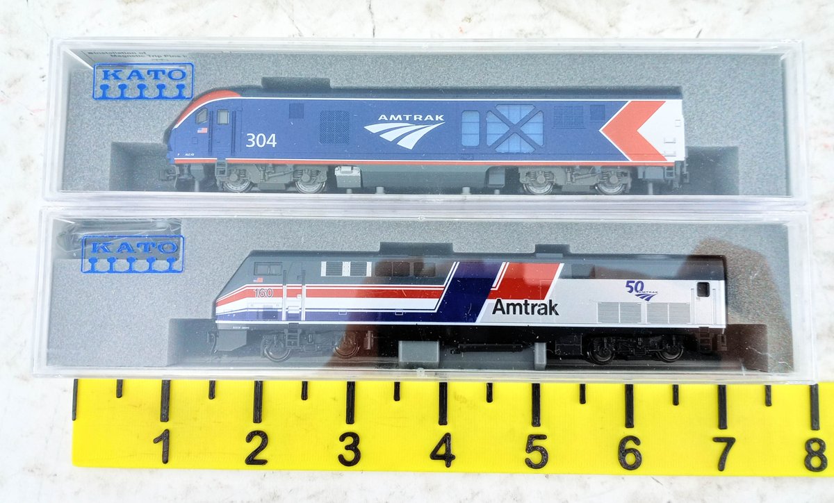 2 KATO N SCALE AMTRAK LOCOMOTIVES 176-6053 ALC-42 #304 & 176-6038 P42 #160, 2 OBS  INV 263331279