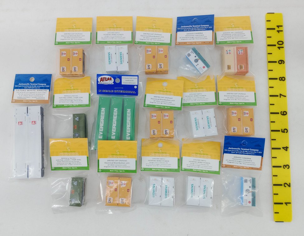 ASSORTED JTC & ATLAS N SCALE INTERMODAL CONTAINERS SOME OBS  INV 263331299