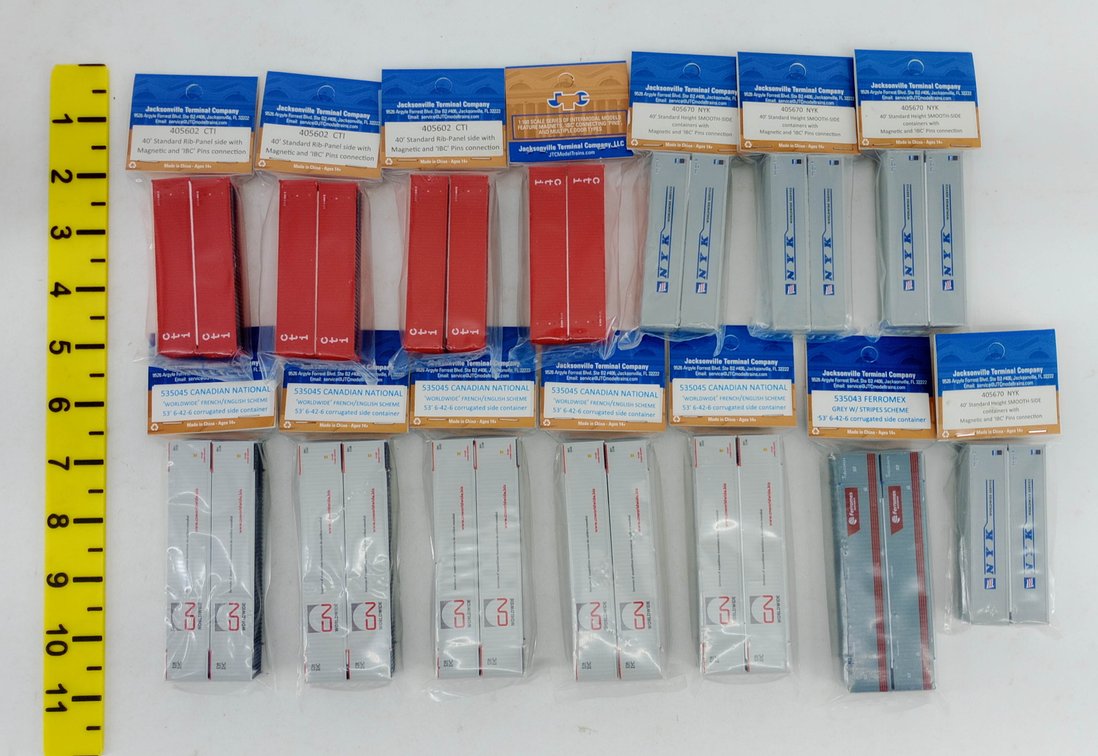 ASSORTED JACKSONVILLE TERMINAL COMPANY N SCALE CONTAINERS NYK CTI CN FERROMEX SOME OBS  INV 263331301