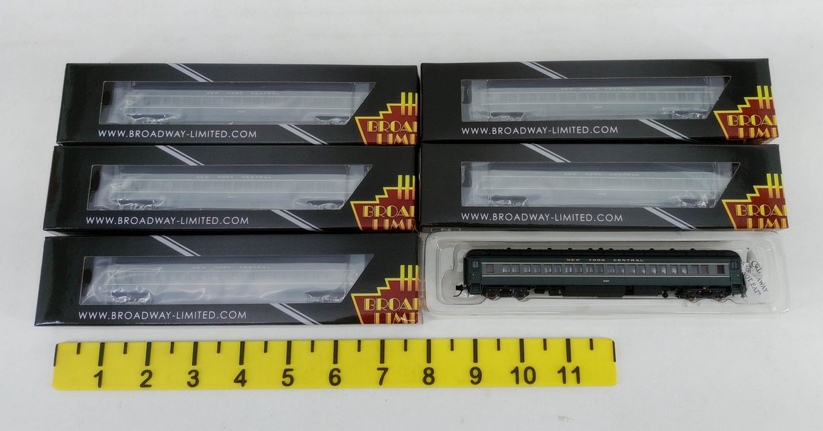 6 BROADWAY LIMITED N SCALE NYC 80' PASSENGER COACHES, 5 OBS  INV 263331335