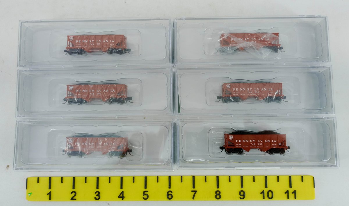 6 BOWSER N SCALE 38007-38012 PENNSYLVANIA GLA 2-BAY HOPPERS, 6 OBS  INV 263331379