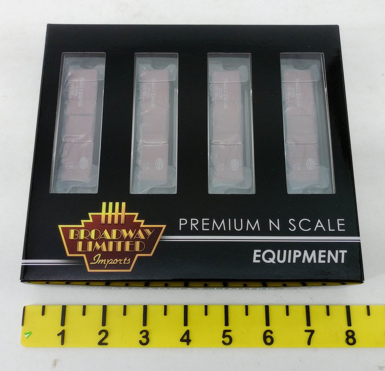 BROADWAY LIMITED 3406 PEORIA & EASTERN N SCALE STEEL BOX CARS 4-PACK, OB  INV 263331393