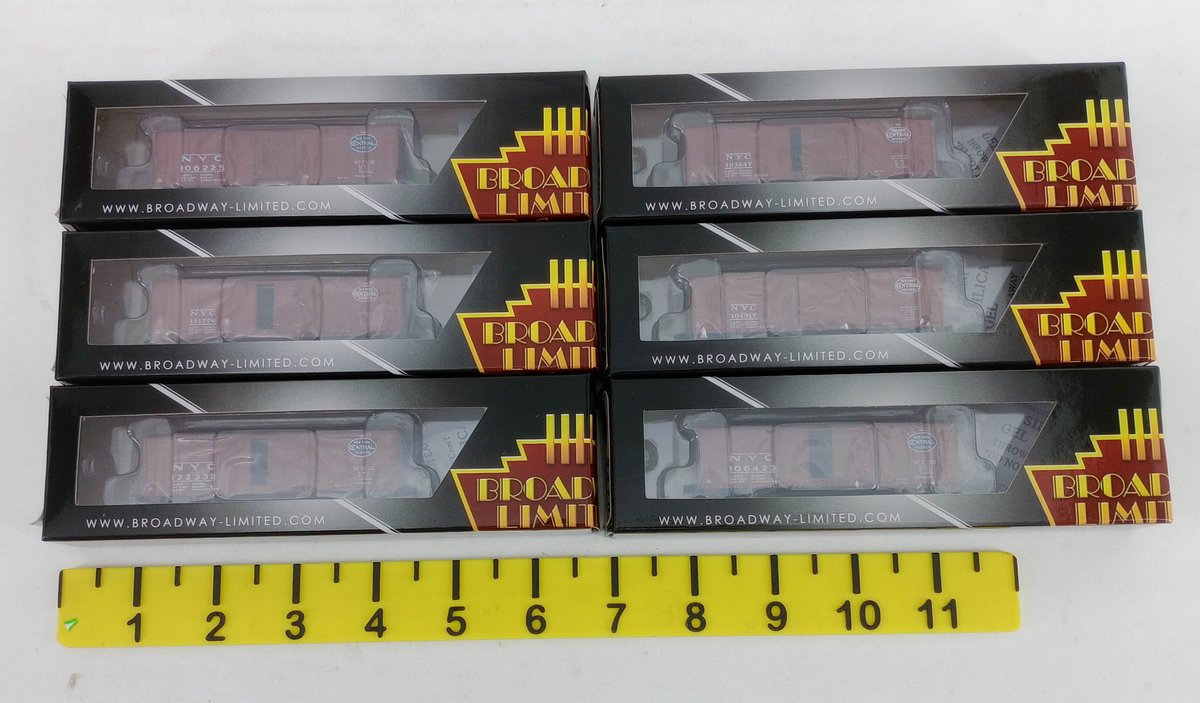6 BROADWAY LIMITED N SCALE NYC STEEL BOX CARS 3408-3413, 6 OBS  INV 263331394