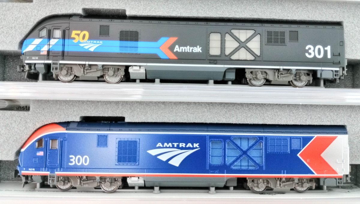 2 KATO N SCALE 176-6050 & 176-6051 AMTRAK ALC-42 CHARGER LOCOMOTIVES, 2 OBS  INV 263331400