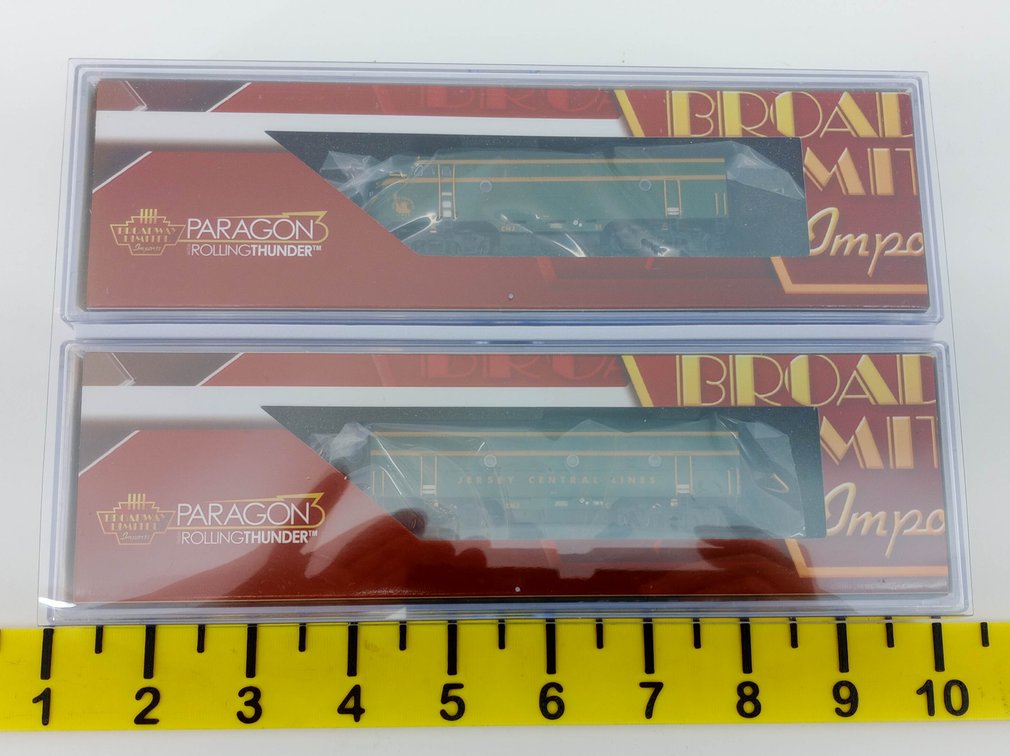 2 BROADWAY LIMITED N SCALE 3798A/3798B CNJ EMD F3 A/B DIESEL LOCOMOTIVES, 2 OBS  INV 263331425