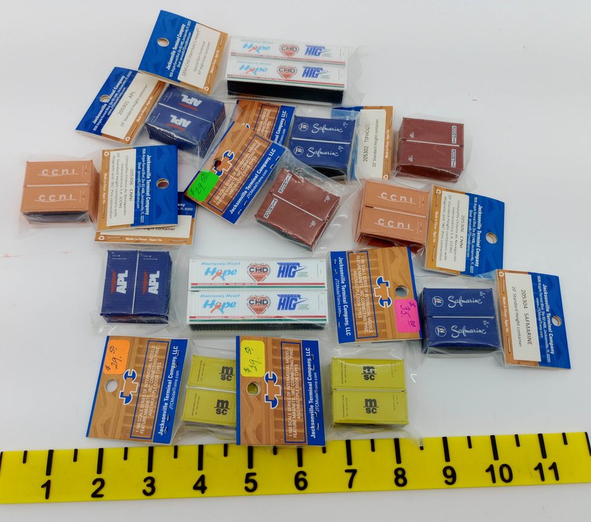 ASSORTED JTC N SCALE APL SAFMARINE MSC CCNI TIPHOOK CONTAINERS 10 PACKAGES  INV 263331448