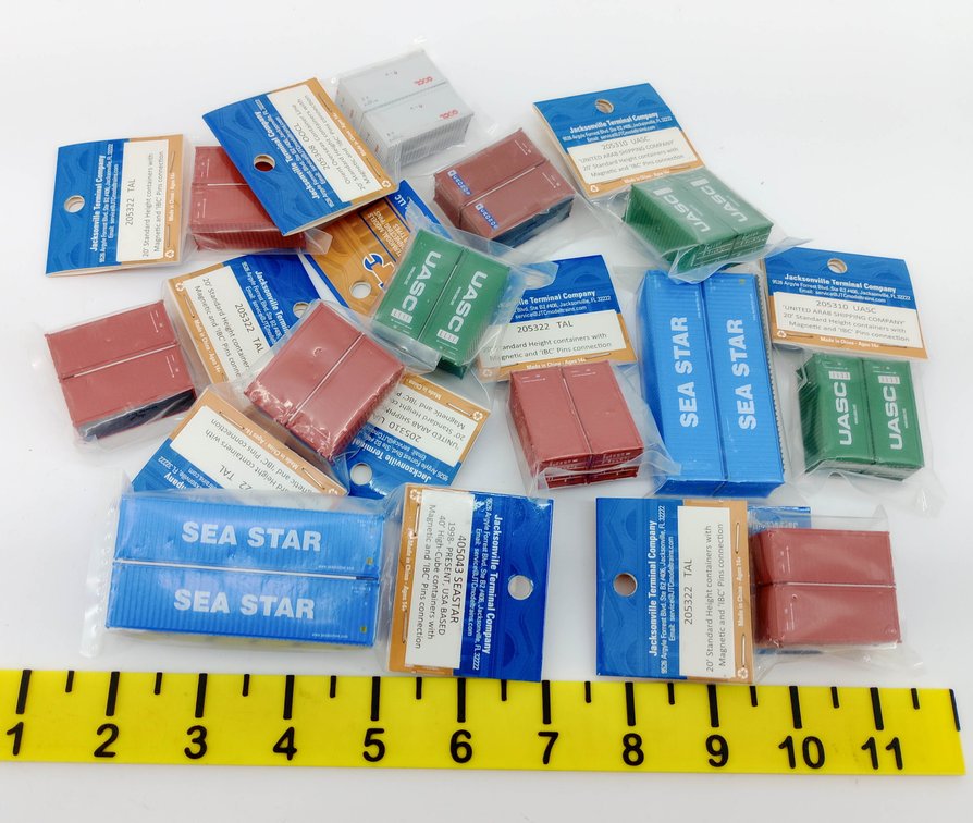 JACKSONVILLE TERMINAL COMPANY N GAUGE ASSORTED SEA STAR, UASC, TAL CONTAINERS 10 PACKAGES  INV 263331449