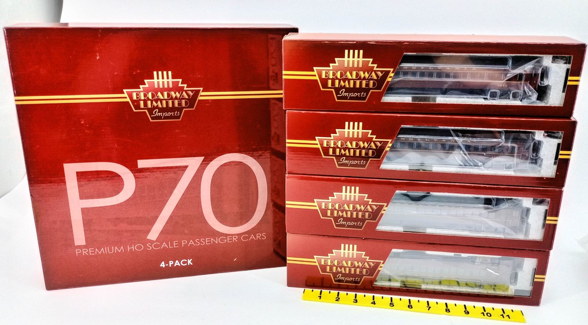 BROADWAY LIMITED HO 4961 PRR P70R PASSENGER CARS, 4-CAR SET, OBS  INV 263331468