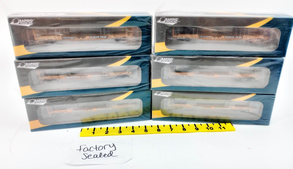 6 RAPIDO HO TTX TRAILER TRAIN F30C FLAT CARS, 6 OBS FACTORY SEALED  INV 263331472